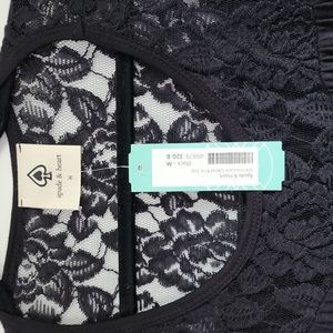 Black Long Sleeve Lace Top - Women's size Medium